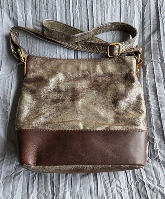 Leather Osgoode Marley Medium Purse Brown Gold  Crossbody Trendy Hobo Bag