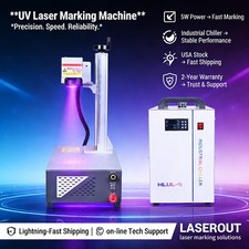 355nm CRS 5W UV Laser Marking Engraver Machine Chiller For Wood Glass Plastic