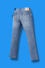 True Religion Mens Size 33x34 Ricky Flap Relaxed Jeans Straight Blue Denim Pants