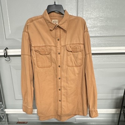 RedHead Men's Brown Cotton Button-Up Shirt XL Long Sleeve Pockets Casual