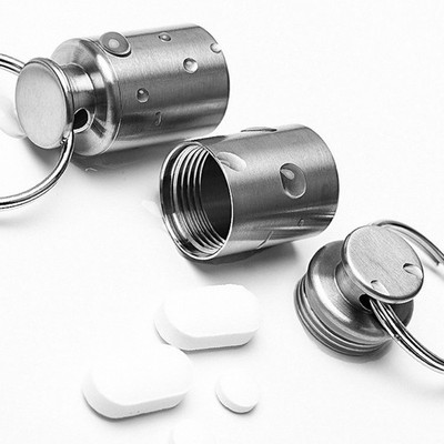 Schlüsselanhänger Organizer Pillenhalter Etui Campingbedarf korrosionsbeständ
