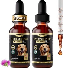  2 Pack Milk Thistle for Dogs, 9-in-1 Liver  Kidney Support Drops with Articho