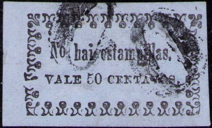 COLOMBIA - CALI - 50c PROVISIONAL ISSUE - PLATE II - 1879 - Yvert NL - Sc NL RR