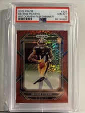 2022 NFL Prizm George Pickens Auto Red Shimmer /35 PSA 10