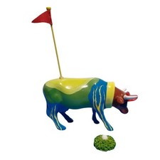 2000 Cow Parade "ForeCowddie" Figurine #9201 Open Box Golf Golfing Cow