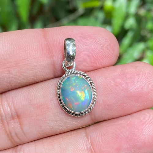 Birthstone Pendant 10x12 mm Oval Gemstone Jewelry, Silver Handmade Gift for Her - Picture 36 of 54