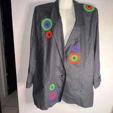 Vintage Helene D Collection Linen Blazer – Art-to-Wear | Made in USA XL