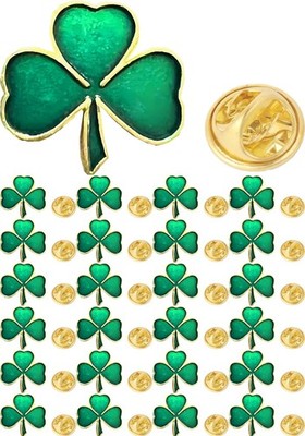 25/50/100PCS small St. Patrick's Day Clover Lapel Pins Shamrock Small, Green 