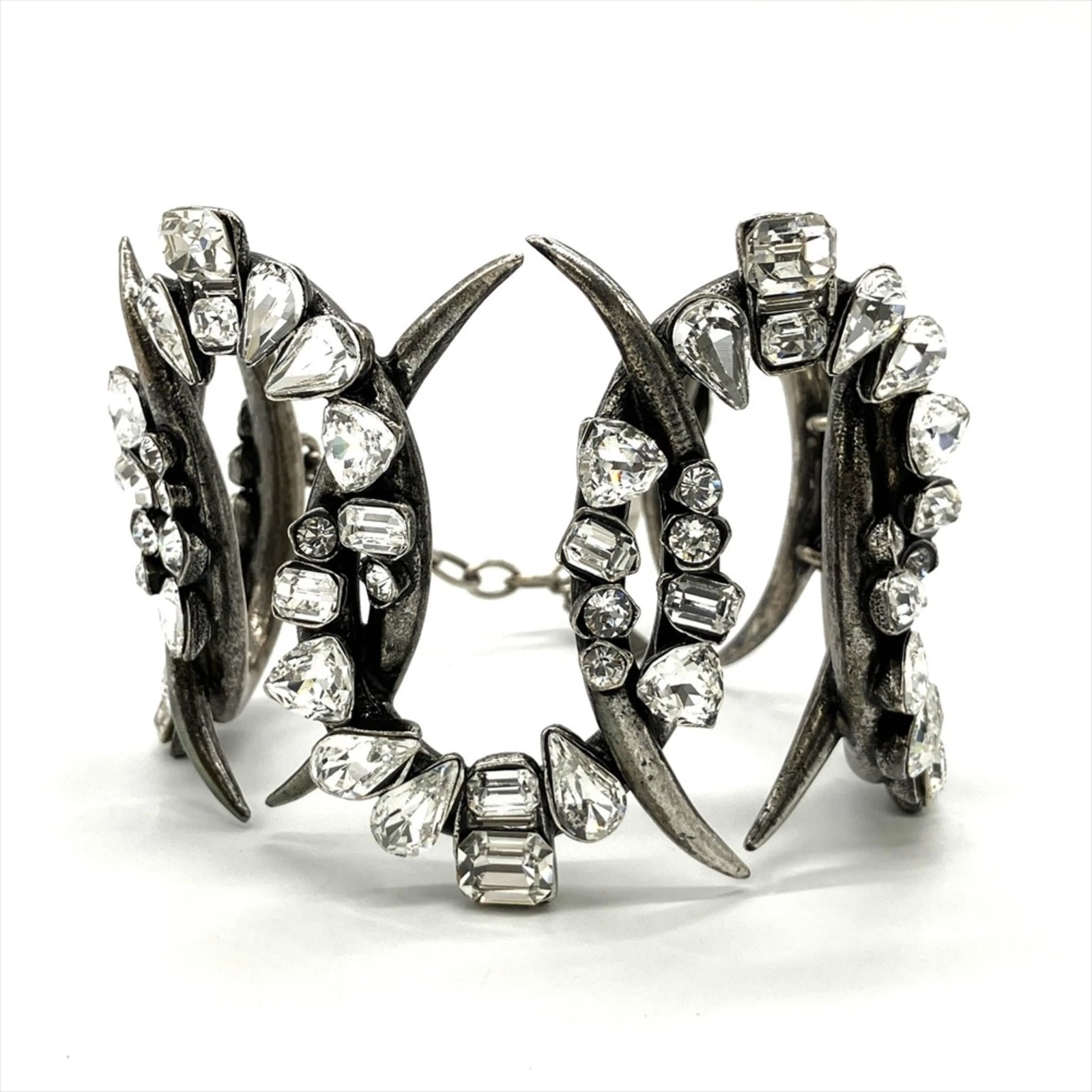 SAINT LAURENT (YSL) Saint Laurent Bracciale Braccialetto Metallo Strass Strass Colore Argento Ant... GZl12bhg