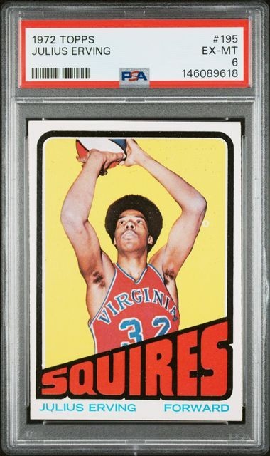 *PSA 6* #195 Julius Erving Squires Forward Vintage 1972 Topps EX-MT Basketball
