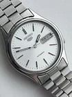 Seiko 5 Automatic Day Date Vintage 7S26-0470 Silver White Black 36mm Stainless