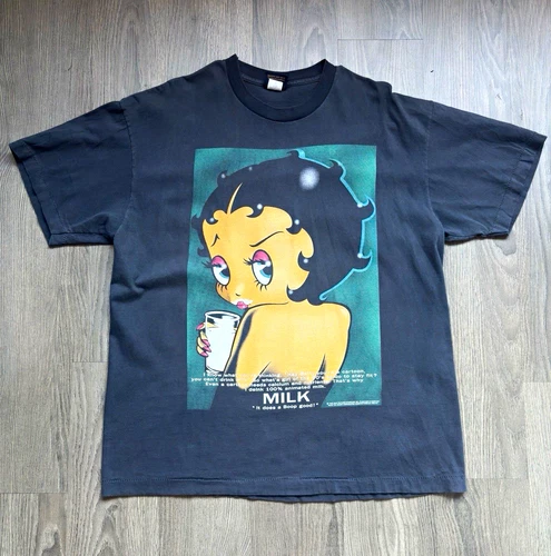 RARE VINTAGE 90s BETTY BOOP “GOT MILK” DOUBLE SIDED GRAIL XL 1990s vintage concert t-shirt, vintage, size XL, single stitch, B+ condition