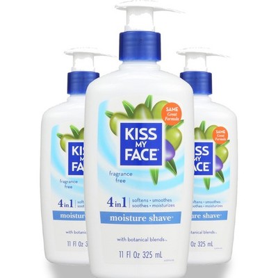Kiss My Face 4 In 1 Moisture Shave Fragrance Free 11 Oz Olive Oil 3 Pack