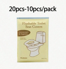 Portable disposable toilet seat covers for travel, camping, and public bathrooms