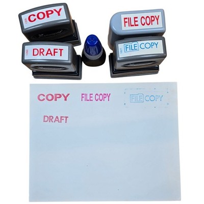 Self Inking Rubber Stamps COPY FILE COPY DRAFT plus extra blue ink
