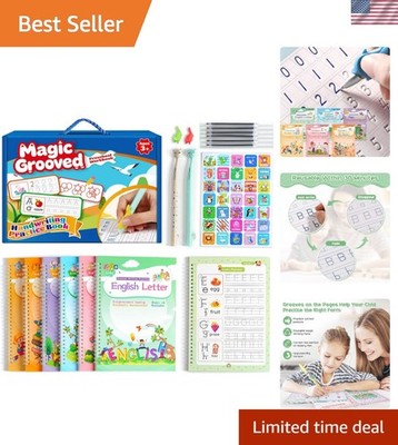 Endless Practice with 3D Groove Magic Handwriting Copybook for Kids Ages 3-7