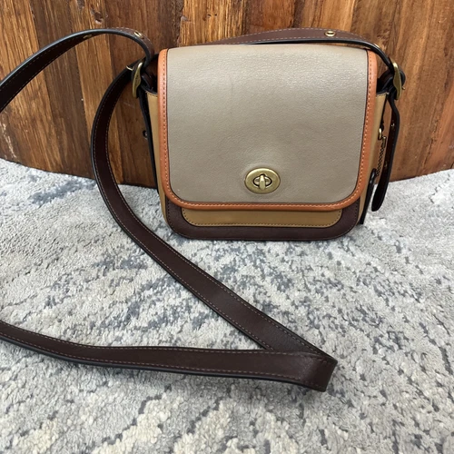 Borsa a tracolla Coach Colorblock in pelle Rambler 16 89126 marrone arancione marrone F