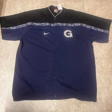 Vntg Nike Georgetown Hoyas Warmup Jersey Men's Size XXL Snap Button 90's Hip Hop