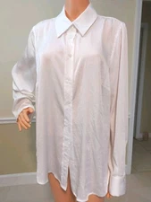 INC International Concepts White Striped Top Shirt Womens Sz 16 W