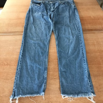 Levi's 511 Slim Fit Jeans Men 38x28 Blue Mid Rise Raw Hem Medium Wash Stretch