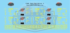 CNW Chicago & North Western Ore Car Yellow Block Style O Scale Decals Walther...