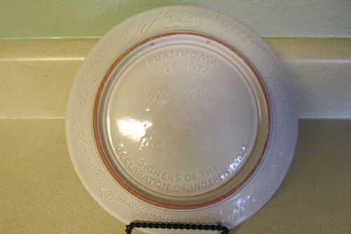 FRANKOMA BI-CENTENNIAL CELEBRATION PROVOCATIONS PLATE 1972 JOHN ADAMS! - Picture 2 of 6