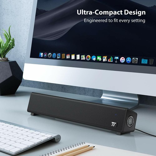 TaoTronics SK025 Bluetooth 5.0 Computer Mini Soundbar Handy Lautsprecher SB03 - Bild 3 von 7