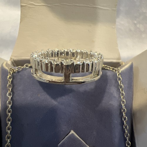 Collana Cerchio Strass Scintillante Avon Argento Trasparente Gioielli Moda 2005 - Foto 3 di 9