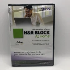 H&R Block At Home Deluxe Homeowners Investors Federal State Tax Software PC/Mac