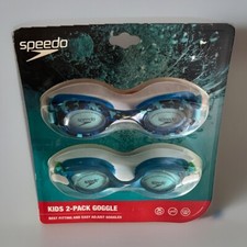   Kids Speedo 2-Pack Boomerang Printed Glide Swim Goggles Boys Girls Size 4-8Yrs