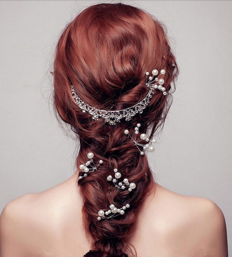 Set 5 Haarnadeln Perlen Fecher Hochzeit Tiara Diadem IVORY Braut Haarschmuck NEU - Bild 6 von 12