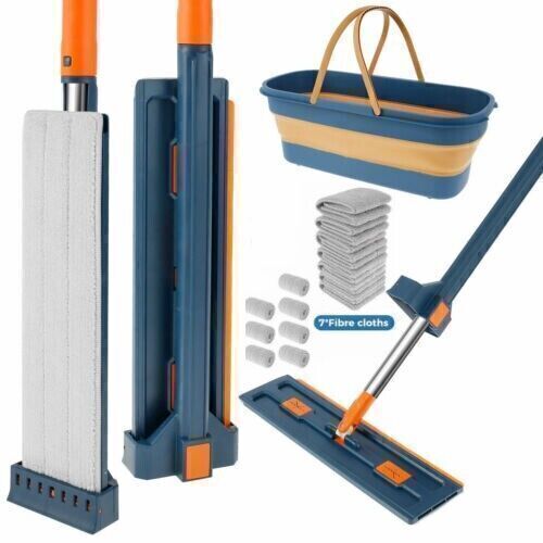 42CM Mop 360°Rotating Wet Cleaning Magic Self Wringing Mop+Foldable Bucket+7 Mop - Picture 21 of 21