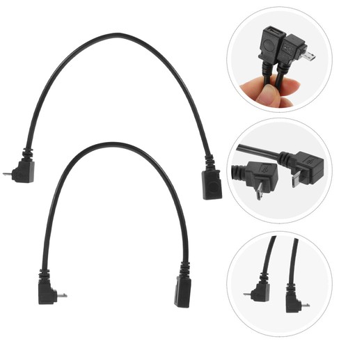 2 Pcs USB Adapter Cable Retractable Charging Cord Right Angle Micro - 第 6/12 張圖片