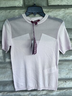 MAX MARA Studio Knit PINA Women Short Sleeve Wool Silk Mesh