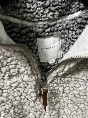 Thread & Supply Sherpa Pullover Quarter Zip Medium | eBay