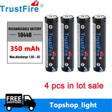 4 pcs Trustfire 10440 Battery 350mAh 3.7V Li-ion Rechargeable Batteries Hot sale