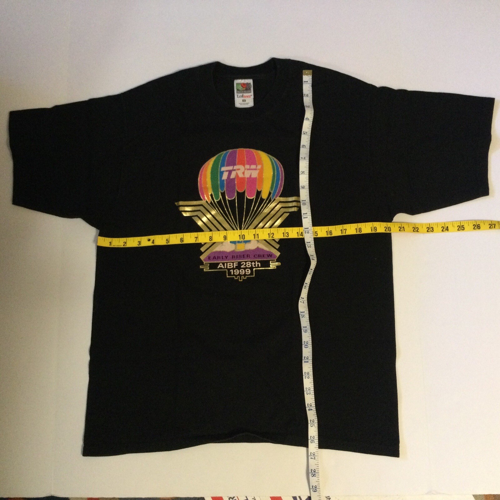 TRW Hot Air Balloon T-Shirt SZ M Black 1999 AIBF … - image 5