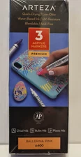 3 Premium Acrylic Markers A400 Ballerina Pink Ideal Rock Painting, Porcelain
