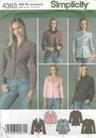 Simplicity 4363 Misses'/miss Petite Jacket & Variations 14 To 22 Sewing Pattern Simplicity 4363 Misses'/miss Petite Jacket & Variations 14 To 22 Sewing Pattern