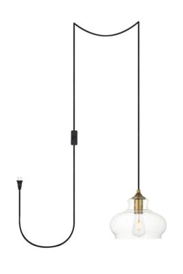 Pendant Light Swag with Plug in Cord On-Off Switch Glass Shade Ceiling Lamp