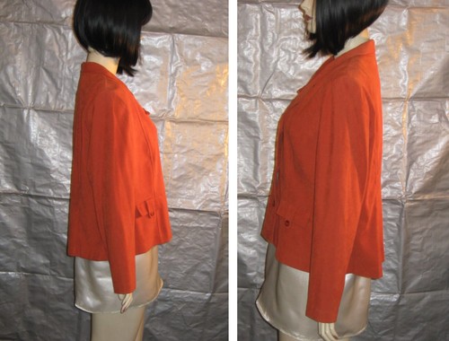 SAG HARBOR Woman Teen suede suit jacket blazer comfy business attire Petite M - Picture 4 of 5