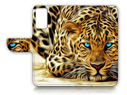 ( For Oppo Find X5 Lite ) Wallet Flip Case Cover AJ23407 Blue Eye Leopard - Picture 2 of 7