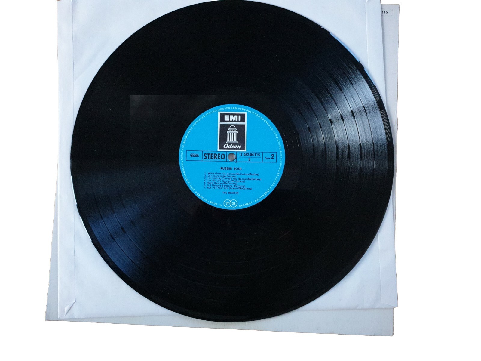 THE BEATLES RUBBER SOUL Vinyl LP GER Blue EMI Odeon 1C06204 115