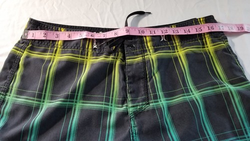 Pantalones cortos de tabla Hurley para hombre talla 33 grandes baúles de baño de neón brillante brillante - Imagen 3 de 9