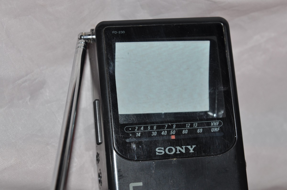 Sony Watchman Black & White Portable TV Model FD-230 Vintage