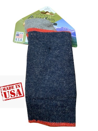 ALASKA KNITS™ MERINO WOOL LADIES' HIKING CREW SOCKS KHKAI 9-11 MADE IN USA - Picture 12 of 13