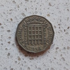 Threepence 1954 Elizabeth II See Photographs.