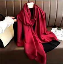 Red Scarf Elegant, Soft,Christmas gift, Long Shawl Neckerchief 180x90cm