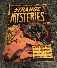 EXTREMELY RARE STRANGE MYSTERIES #13 Low Grade No Back Cover PRE CODE HORROR!!!