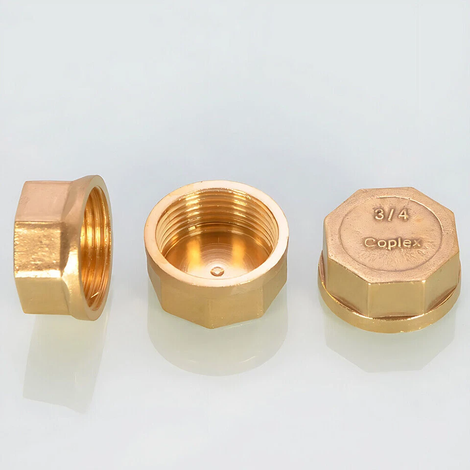 Brass Female / Male Blanking Cap Stop End Bsp 1/2" -1" zoll Water Pipe Parts - Image 3 of 4